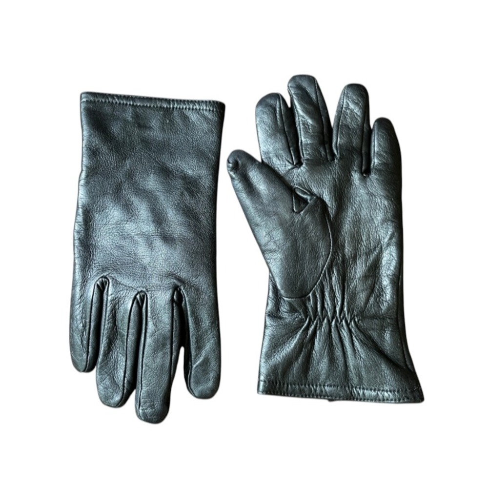 THINSULATE 40 GRAMS Black Leather Gloves SOFT FLEECE LINED Ladies Size S